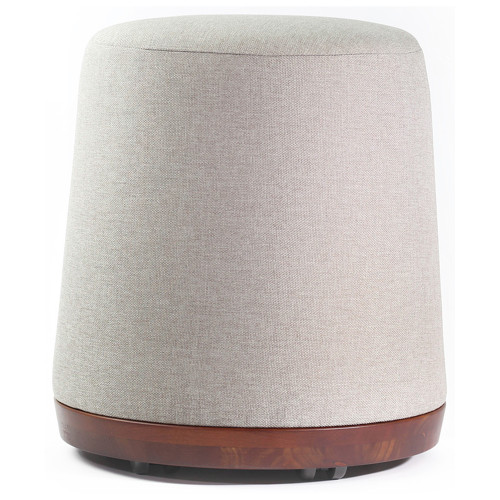MUM Short Roll Active Seating Stool - Cinder Fabric - Dark Wood Base - Dark Chocolate Leather Handle