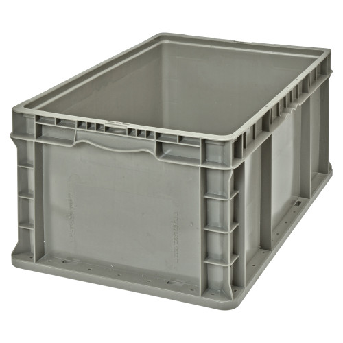 Straight Wall Stacking Container - Gray - 175 lb Capacity for small parts storage