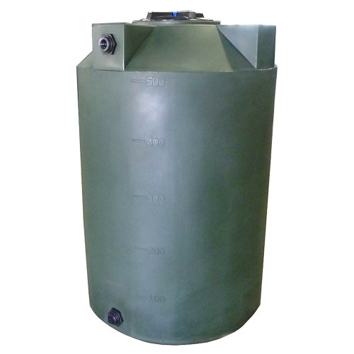 500 Gallon Vertical Polyethylene Water Storage Tank - 48 inch Diameter x 71 inch H