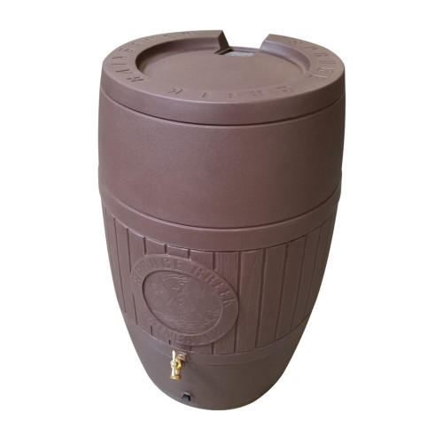 54 Gallon Rainwater Collection Rain Barrel - 22 inch Diameter x 36 inch H - Polyethylene