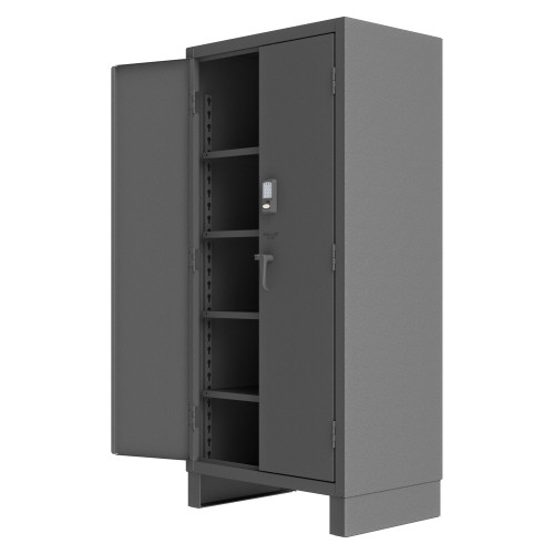 Access Control Cabinet - 4 Adjustable Shelves - Electronic Lock - Gray for small parts storage