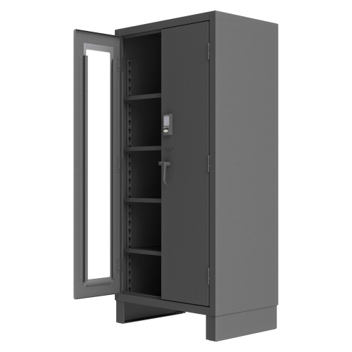 Access Control Cabinet - 4 Adjustable Shelves - Electronic Lock - Gray for small parts storage