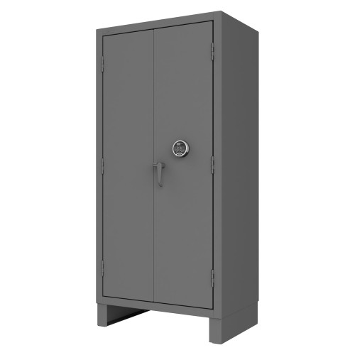 Access Control Cabinet with Electronic Lock, 4 Adjustable Shelves, Gray for small parts storage