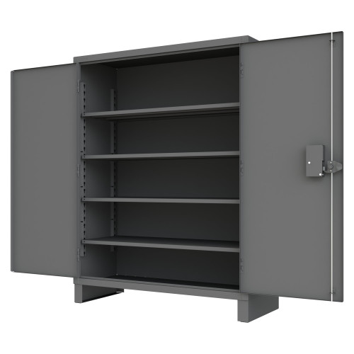 Access Control Cabinet with Electronic Lock - 4 Adjustable Shelves - Gray for small parts storage