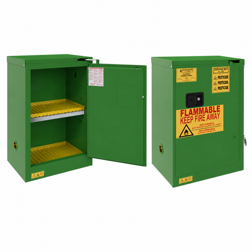 Pesticide Storage Cabinet - 12 Gallon - Green - 1 Self-Closing Door