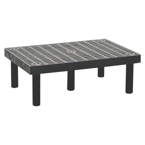 Polymer Dunnage Rack with Vented Top - Black - 500 lb Capacity for storage