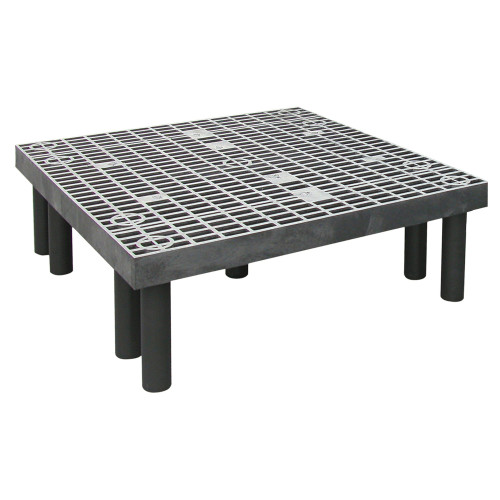 Polymer Dunnage Rack with Vented Top - Black - 750 lb Capacity for storage