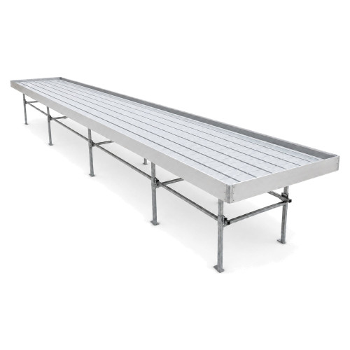 Standard Rolling Ebb & Flow Greenhouse Bench for Indoor Farming - 4'W x 108'L