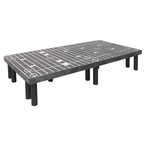 Polymer Dunnage Rack with Vented Top - Black - 1500 lb Capacity for storage