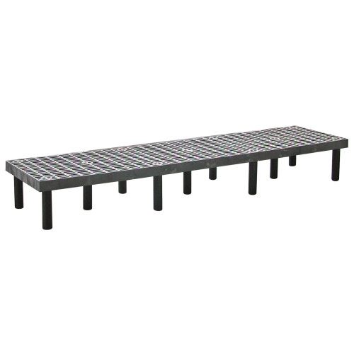 Polymer Dunnage Rack with Vented Top - Black - 1400 lb Capacity for storage