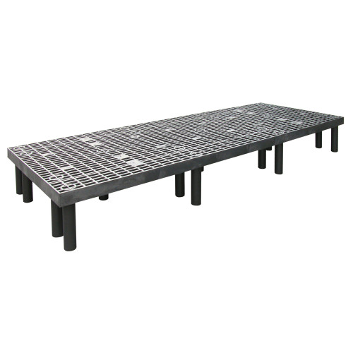 Polymer Dunnage Rack with Vented Top - Black - 2000 lb Capacity for storage