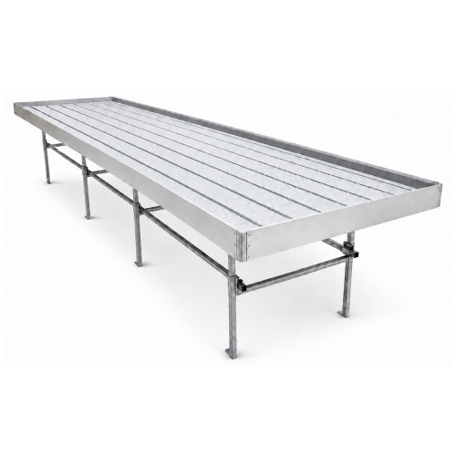 Standard Rolling Ebb & Flow Greenhouse Bench for Indoor Farming - 4'W x 16'L