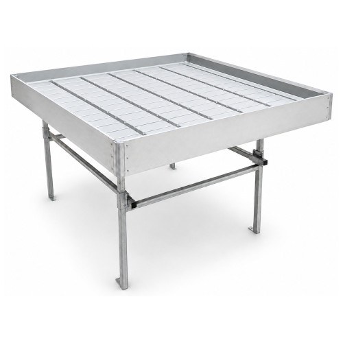 Standard Rolling Ebb & Flow Greenhouse Bench for Indoor Farming - 4'W x 4'L