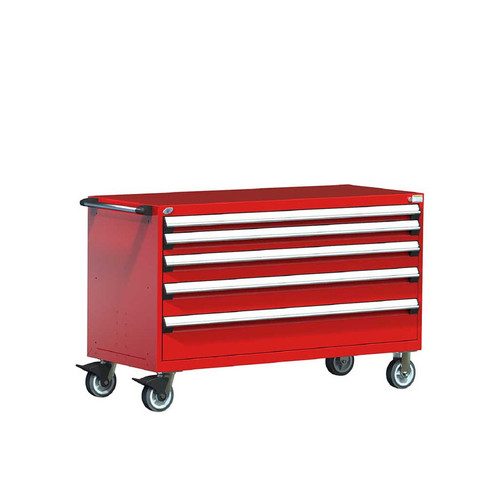 5-Drawer Heavy-Duty Mobile Drawer Cabinet 60'' W x 27D - R5BKG-3004