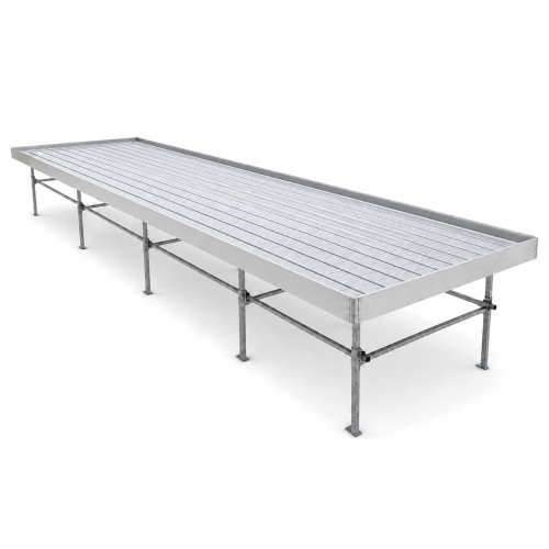 Stationary Ebb & Flow Greenhouse Bench for Indoor Farming - 72'L x 5'W