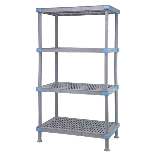 Millenia 4-Shelf Polymer Shelving Unit - Gray for storage
