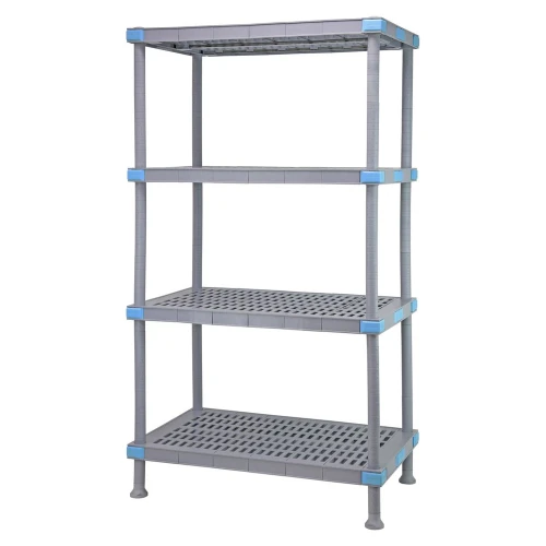 Millenia 4-Shelf Polymer Shelving Unit - Gray for storage