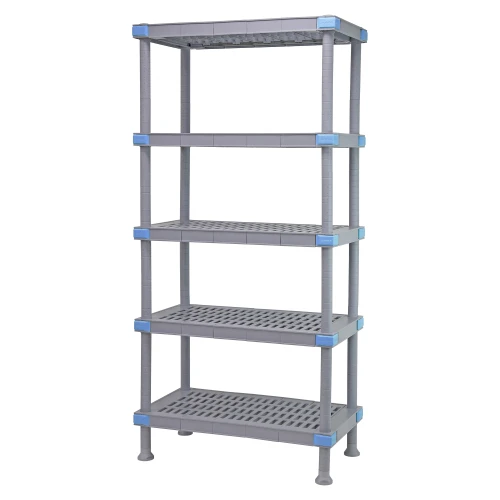 Millenia 5-Shelf Polymer Shelving Unit - Gray for storage