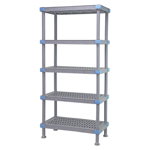 Millenia 5-Shelf Polymer Shelving Unit - Gray for storage