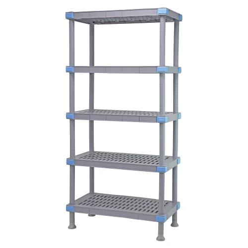 Millenia 5-Shelf Polymer Shelving Unit - Gray for storage
