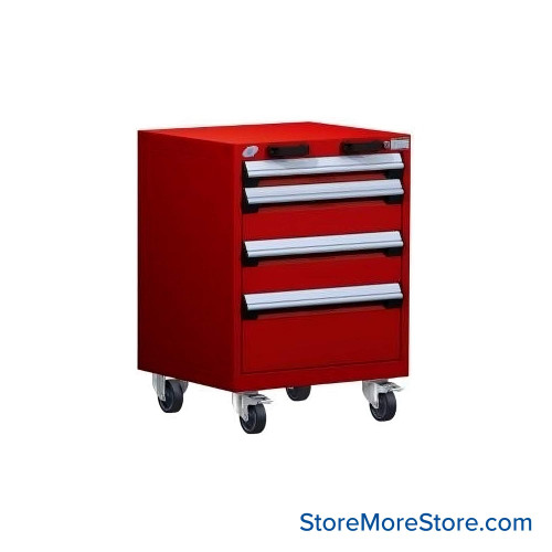 4-Drawer Heavy-Duty Mobile Drawer Cabinet 24'' W x 27D - R5BCG-2803