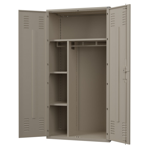 Personal Wardrobe Locker - Double Louvered Doors - Programmable Electronic Lock - Steel for storage