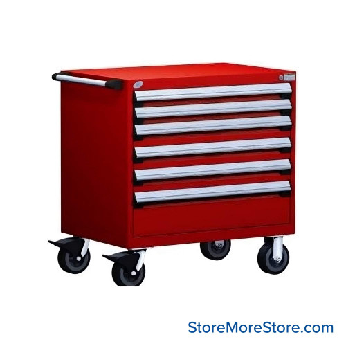 6-Drawer Heavy-Duty Mobile Drawer Cabinet 36'' W x 18D - R5BEC-3001