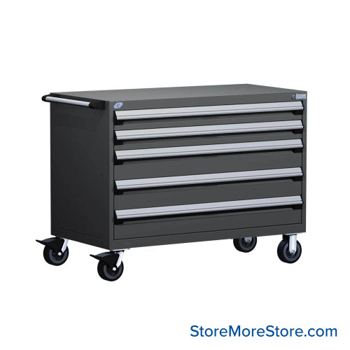 5-Drawer Heavy-Duty Mobile Drawer Cabinet 60'' W x 27D - R5BKG-3010