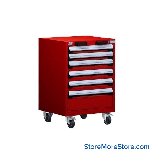6-Drawer Heavy-Duty Mobile Drawer Cabinet 24'' W x 21D - R5BCD-3051