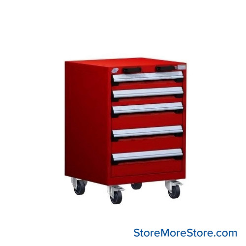 5-Drawer Heavy Duty Mobile Drawer Cabinet 24'' Wide - SMS-R5BCG-3056