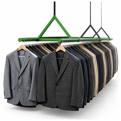 Side by Side Overhead Apparel Lift - 16' Hang Bars storage rack