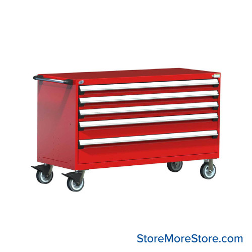 5-Drawer Heavy-Duty Mobile Drawer Cabinet 60'' W x 27D - R5BKG-3012