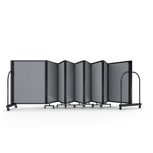 Full Motion Room Divider - Granite Vinyl, Black Frame