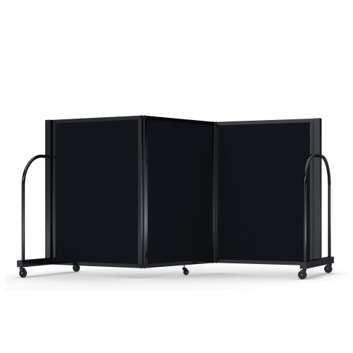 Full Motion Room Divider - 3 Panels - Coal Vinyl