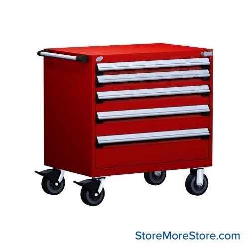5-Drawer Heavy-Duty Mobile Drawer Cabinet 36'' W x 18D - R5BEC-3004