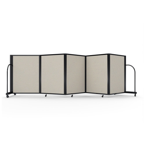 Full Motion Room Divider ' - 5 Panel, Fabric, Black Frame, Sand for storage