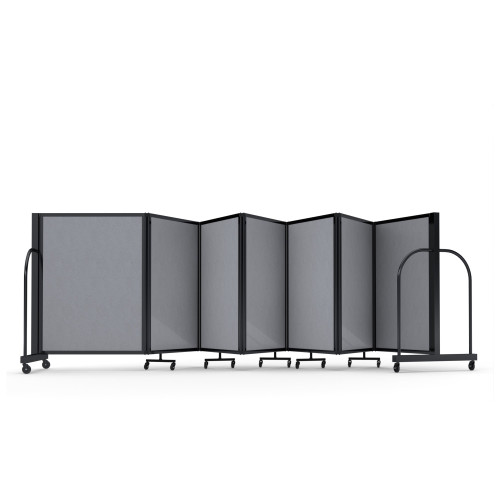 Full Motion Room Divider - Granite Vinyl, Black Frame