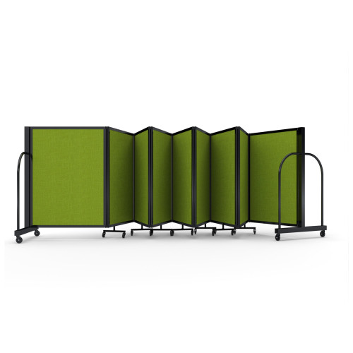 Full Motion Room Divider '301 inch Wide - 9 Panel Fabric, Apple Green