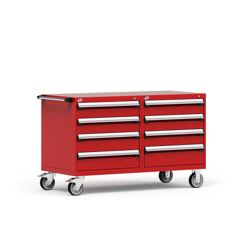 8-Drawer Double Bank Mobile Drawer Cabinet 60'' Wide - SMS-R5DKG-3011