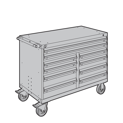 Multi-Drawer Mobile Cabinet  - 10 Drawers - 48'' W x 24''D - R5GHE-3007