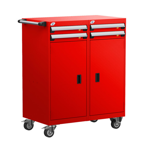 4-Drawer Double-Bank Compact Mobile Cabinet 36'' W - SMS-L3BED-4034B