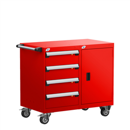 4-Drawer Double-Bank Compact Mobile Cabinet 36'' W - SMS-L3BEG-2823B