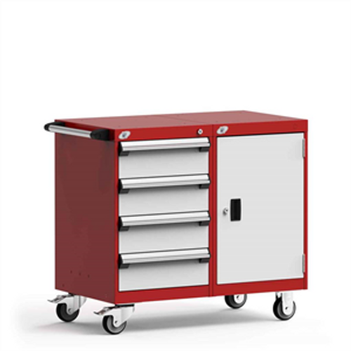 4-Drawer Double-Bank Compact Mobile Cabinet 36'' W - SMS-L3BEG-2824L3 4-Drawer Double-Bank Compact Mobile Cabinet 36'' W - SMS-L3BEG-2824L3