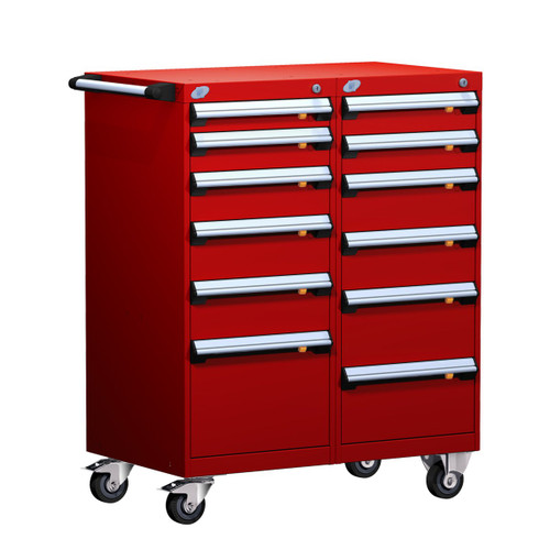 12-Drawer Double-Bank Compact Mobile Cabinet 36'' W - SMS-L3BED-4001L3B