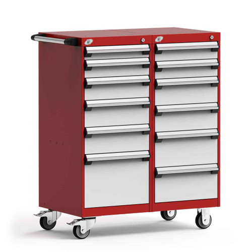 12-Drawer Double-Bank Compact Mobile Cabinet 36'' W - SMS-L3BEG-4002L3