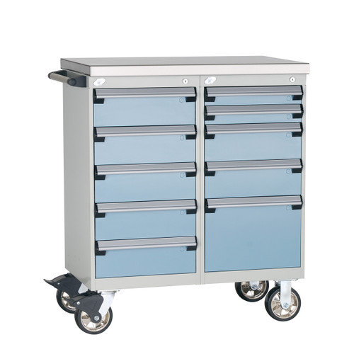 10-Drawer Double-Bank Compact Mobile Cabinet 36'' W - SMS-L3BEG-3424L3