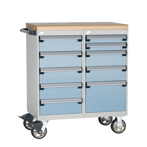 10-Drawer Double-Bank Compact Mobile Cabinet 36'' W - SMS-L3BED-3428L3