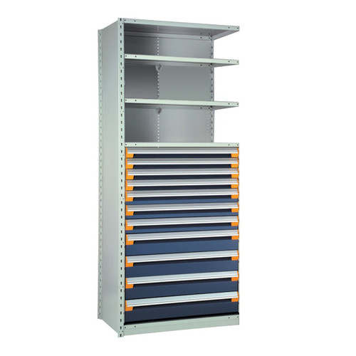 11-Drawer Steel Shelving with Drawers - 48"W x 18"D - R5SHC-874807A