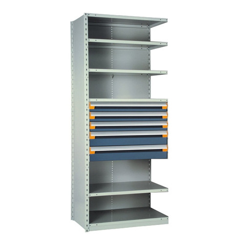 5-Drawer Steel Shelving with Drawers - 48"W x 24"D - R5SHE-752402A