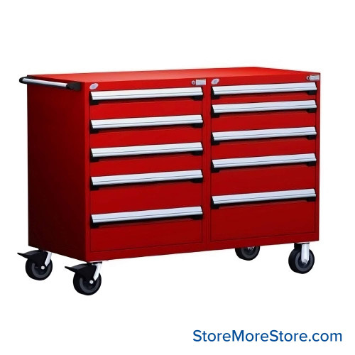 10-Drawer Double Bank Mobile Drawer Cabinet 48'' Wide - SMS-R5DHG-3807